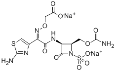 (+)-[[2Z-[2-[[(2S,3S)-2-[[(氨基羰基)氧代]甲基]-4-氧-1-硫代-3-吖丁啶基]氨基]-1-(2-氨基-4-噻唑基)-2-氧结构式_86832-68-0结构式