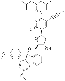 5-O-(二甲氧基三苯甲游基)-n4-(二异丁基氨基)亚甲基-5-(1-丙炔)-2-脱氧胞苷结构式_869355-42-0结构式