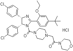 2-[4-[[(4S,5r)-4,5-双(4-氯苯基)-2-[4-(1,1-二甲基乙基)-2-乙氧基苯基]-4,5-二氢-1H-咪唑-1-基]羰基]-1-哌嗪]-1-(4-吗啉)乙酮盐酸盐结构式_870007-79-7结构式