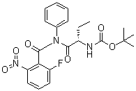 (S)-(1-(2-氟-6-硝基-n-苯基苯酰胺)-1-氧代丁烷-2-基)氨基甲酸叔丁酯结构式_870281-84-8结构式