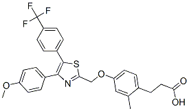 4-[[4-(4-甲氧基苯基)-5-[4-(三氟甲基)苯基]-2-噻唑]甲氧基]-2-甲基苯丙酸结构式_870524-45-1结构式