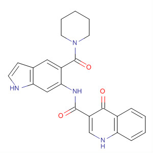 4-氧代-n-[5-(1-哌啶羰基)-1H-吲哚-6-基]-1H-喹啉-3-羧酰胺结构式_873051-64-0结构式