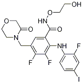 3,4-二氟-2-(2-氟-4-碘苯基氨基)-N-(2-羟基乙氧基)-5-((3-氧代吗啉)甲基)苯甲酰胺结构式_874101-00-5结构式
