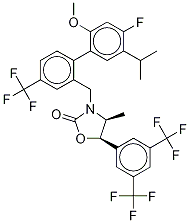 (4S,5R)-5-(3,5-双(三氟甲基)苯基)-3-((4-氟-2-甲氧基-4-(三氟甲基)-[1,1-联苯]-2-基)甲基)-4-甲基噁唑啉-2-酮结构式_875446-37-0结构式