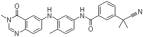 3-(1-氰基-1-甲基乙基)-N-[3-[(3,4-二氢-3-甲基-4-氧代-6-喹唑啉基)氨基]-4-甲基苯基]苯甲酰胺结构式_878739-06-1结构式