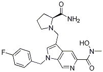 3-[[(2S)-2-(氨基羰基)-1-吡咯烷]甲基]-1-[(4-氟苯基)甲基]-N-羟基-N-甲基-1H-吡咯并[2,3-c]吡啶-5-羧酰胺结构式_879398-78-4结构式