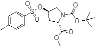 Boc-反式-4-甲苯磺酰氧基-l-脯氨酸甲酯结构式_88043-21-4结构式
