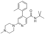 n-(1,1-二甲基乙基)-4-(2-甲基苯基)-6-(4-甲基-1-哌嗪)-3-吡啶羧酰胺结构式_881743-64-2结构式