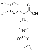 4-[羧基-(3,4-二氯苯基)-甲基]-哌嗪-1-羧酸叔丁酯盐酸盐结构式_885274-60-2结构式
