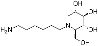 (3R,4R)-1-(12-氨基十二基)-2-(羟基甲基)哌啶-3,4,5-三醇结构式_885484-41-3结构式