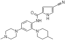 4-Cyano-n-[4-(4-methyl-1-piperazinyl)-2-(4-methyl-1-piperidinyl)phenyl]-1h-pyrrole-2-carboxamide Structure,885704-21-2Structure