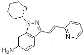 (E)-3-[2-(吡啶-2-基)乙烯基]-1-(四氢-2H-吡喃-2-基)-1H-吲唑-6-胺结构式_886230-76-8结构式