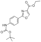 2-(4-(叔丁氧基羰基氨基)苯基)噁唑-4-羧酸乙酯结构式_886363-48-0结构式