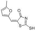 (5E)-2-疏基-5-[(5-甲基-2-呋喃基)亚甲基]-1,3-噻唑-4(5H)-酮结构式_88674-82-2结构式