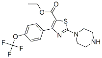 2-(1-哌嗪基)-4-[4-(三氟甲氧基)苯基]-5-三唑羧酸乙酯结构式_887267-70-1结构式
