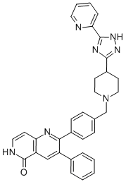 3-苯基-2-[4-[[4-[5-(2-吡啶)-1H-1,2,4-三唑-3-基]-1-哌啶]甲基]苯基]-1,6-萘啶-5(6H)-酮结构式_893422-47-4结构式