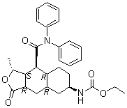 [(1R,3aR,4aR,6R,8aR,9S,9aS)-9-[(二苯基氨基) 羰基] do十氢-1-甲基-3-氧代萘并[2, 3-c] 呋喃-6-基]-氨基甲酸乙酯结构式_900161-12-8结构式