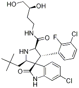 (2r,3s,4s,5r)-6-氯-4-(3-氯-2-氟苯基)-n-[(3s)-3,4-二羟基丁基]-2-(2,2-二甲基丙基)-1,2-二氢-2-氧代-螺[3h-吲哚-3,3-吡咯烷]-5-羧酰胺结构式_908027-40-7结构式
