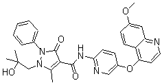 2,3-二氢-1-(2-羟基-2-甲基丙基)-n-[5-[(7-甲氧基-4-喹啉)氧基]-2-吡啶]-5-甲基-3-氧代-2-苯基-1H-吡唑-4-羧酰胺结构式_913376-83-7结构式
