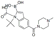 1H-Indole-1-carboxylic acid, 2-borono-5-[(4-methyl-1-piperazinyl)carbonyl]-, 1-(1,1-dimethylethyl) ester Structure,913388-57-5Structure