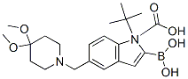 1H-Indole-1-carboxylic acid, 2-borono-5-[(4,4-dimethoxy-1-piperidinyl)methyl]-, 1-(1,1-dimethylethyl) ester Structure,913388-69-9Structure