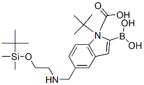 2-硼-5-[[[2-[[(1,1-二甲基乙基)二甲基甲硅烷基]氧基]乙基]氨基]甲基]-1H-吲哚-1-羧酸-1-(1,1-二甲基乙基)酯结构式_913388-73-5结构式