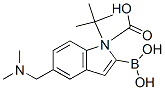 2-硼-5-[(二甲基氨基)甲基]-1H-吲哚-1-羧酸-1-(1,1-二甲基乙基)酯结构式_913388-74-6结构式
