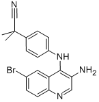 2-(4-(3-氨基-6-溴喹啉-4-基氨基)苯基)-2-甲基丙腈结构式_915019-52-2结构式