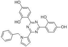 2-(1-苄基-1H-吡咯-2-基)-4,6-双(2,4-二羟基苯基)-1,3,5-三嗪结构式_916334-62-8结构式