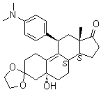 (5ALPHA,11BETA)-11-[4-(二甲基氨基)苯基]-5-羟基雌甾-9-烯-3,17-二酮环 3-(1,2-乙二基缩醛)结构式_91934-77-9结构式