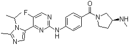 [4-[[5-氟-4-[2-甲基-1-(1-甲基乙基)-1H-咪唑-5-基]-2-嘧啶基]氨基]苯基][(3S)-3-(甲氨基)-1-吡咯烷]甲酮结构式_924641-59-8结构式