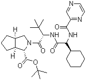 (1S,3AR,6AS)-2-[(2S)-2-[[(2S)-2-环己基-2-[(2-吡嗪基羰基)氨基]乙酰基]氨基]-3,3-二甲基-1-氧代丁基]八氢环戊并[C]吡咯-1-羧酸叔丁酯结构式_926276-19-9结构式