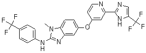 1-Methyl-5-[[2-[5-(trifluoromethyl)-1h-imidazol-2-yl]-4-pyridinyl]oxy]-n-[4-(trifluoromethyl)phenyl]-1h-benzimidazol-2-amine Structure,927880-90-8Structure