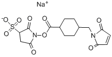 硫-SMCC, 4-(N-马来酰亚胺甲基)环己烷-1-羧酸磺酸基琥珀酰亚胺酯钠盐结构式_92921-24-9结构式