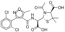 [3-(2,6-二氯苯基)-5-甲基-4-异恶唑基]羰基N3-乙酰基青霉噻唑酸结构式_934986-84-2结构式