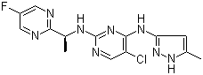 (S)-5-氯-N4-(5-甲基-1H-吡唑-3-基)-N2-(1-(5-甲基嘧啶-2-基)乙基)嘧啶-2,4-二胺结构式_935666-88-9结构式