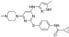 N-[4-[[4-(4-甲基-1-哌嗪)-6-[(5-甲基-1H-吡唑-3-基)氨基]-2-嘧啶]硫代]苯基]-环丙烷羧酰胺结构式_936915-58-1结构式