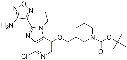 (S)-3-((2-(4-氨基-1,2,5-噁二唑-3-基)-4-氯-1-乙基-1H-咪唑并[4,5-c]吡啶-7-基氧基)甲基)哌啶-1-羧酸叔丁酯结构式_937174-74-8结构式
