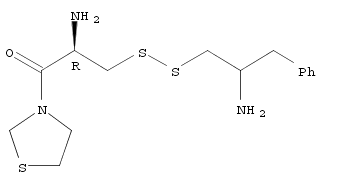 (2R)-2-氨基-3-[(2-氨基-3-苯丙基)二硫代]-1-(3-噻唑基)-1-丙酮结构式_937207-64-2结构式