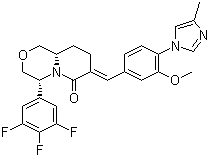 六氢-7-[[3-甲氧基-4-(4-甲基-1H-咪唑-1-基)苯基]亚甲基]-4-(3,4,5-三氟苯基)-(4r,7e,9as)-吡啶并[2,1-c][1,4]噁嗪-6(1h)-酮结构式_937812-80-1结构式