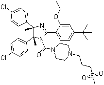 [(4R,5s)-4,5-双(4-氯苯基)-2-[4-(1,1-二甲基乙基)-2-乙氧基苯基]-4,5-二氢-4,5-二甲基-1H-咪唑-1-基][4-[3-(甲基磺酰基)丙基]-1-哌嗪]甲酮结构式_939981-39-2结构式