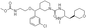 N-[2-[(R)-(3-氯苯基)[(3R)-1-[[[(2S)-2-(甲氨基)-3-[(3R)-四氢-2H-吡喃-3-基]丙基]氨基]羰基]-3-哌啶基]甲氧基]乙基]-氨基甲酸甲酯结构式_942142-51-0结构式