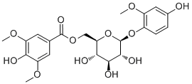 4’-羟基-2’-甲氧基苯酚 1-O-BETA-D-(6-O-紫丁香酰)吡喃葡萄糖苷结构式_945259-61-0结构式