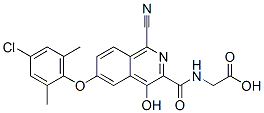 Glycine, n-[[6-(4-chloro-2,6-dimethylphenoxy)-1-cyano-4-hydroxy-3-isoquinolinyl]carbonyl]- Structure,945739-89-9Structure