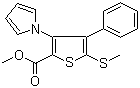 5-(甲基硫代)-4-苯基-3-(1H-吡咯-1-基)-2-噻吩羧酸甲酯结构式_947598-69-8结构式