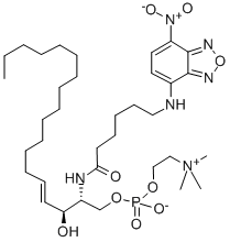 N-(N-(7-硝基-2,1,3-苯并恶二唑-4-基)-epsilon-氨基己酰)鞘氨苷磷酰胆碱结构式_94885-04-8结构式