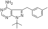 4-氨基-1-叔丁基-3-(3-甲基苄基)吡唑并[3,4-d]嘧啶结构式_956025-83-5结构式