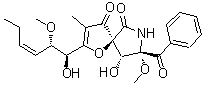 (5S,8S,9R)-8-苯甲酰基-9-羟基-2-[(1S,2S,3Z)-1-羟基-2-甲氧基-3-己烯-1-基]-8-甲氧基-3-甲基-1-氧杂-7-氮杂螺[4.4]壬-2-烯-4,6-二酮结构式_956904-34-0结构式