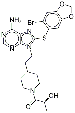 (S)-1-(4-(2-(6-氨基-8-((6-溴苯并[d][1,3]二氧代l-5-基)硫代)-9H-嘌呤-9-基)乙基)哌啶-1-基)-2-羟基丙烷-1-酮结构式_958025-66-6结构式