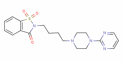 2-[4-[4-(2-嘧啶)-1-哌嗪]丁基]-1,2-苯并异噻唑-3(2H-)-酮-1,1-二氧化物结构式_95847-70-4结构式